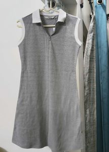 Sleeveless Polo Collar Dress