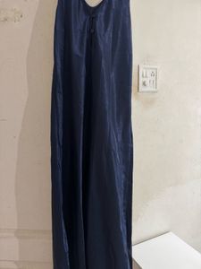 Navy Blue Maxi Satin Gown
