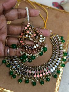 Stunning Mirror Work Necklace &amp; Earring Set