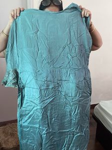 Beautiful Teal Kurta with Embellished Neckline