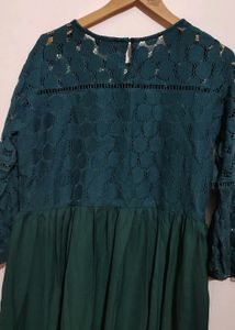 Mehandi Green Plus Size Lace Kurti 36 Bust