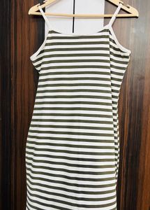 Striped Spaghetti Strap Dress with jacket