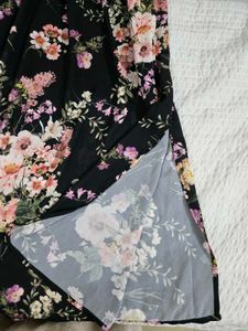 Black Floral Maxi Dress with Slit bust 36