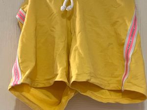 Yellow Shorts with Side Stripes