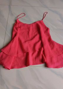 Coral Ruffle Camisole Top