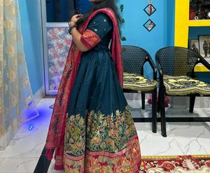 Elegant Blue and Pink Lehenga Choli