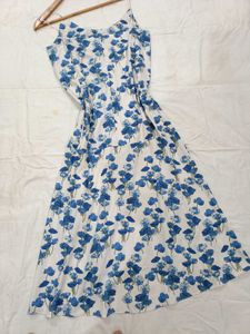 Floral White Midi Slip Dress
