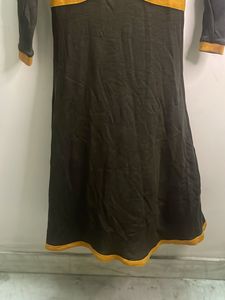 Chic Dark Grey &amp; Ochre Dress