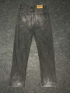 Washed Black Straight Leg Jeans