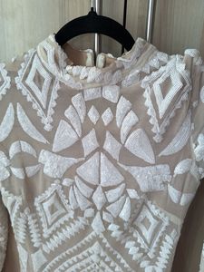 Designer white sequin party dress