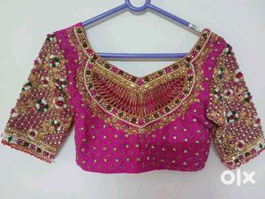 Designer Embroidered Pink Blouse