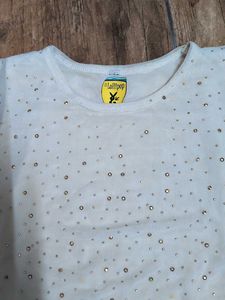 Sparkly Cream Top