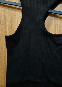 Edgy Black Cutout Tank Top