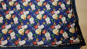 Vibrant Floral Saree with Sequins