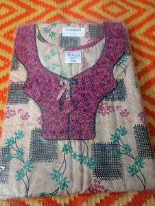 Comfortable Printed Piping Nighty XXL