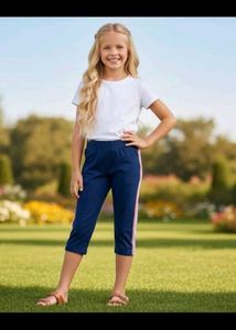 11-12 year Striped  girls Capri