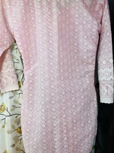 Pink Chikankari Kurta