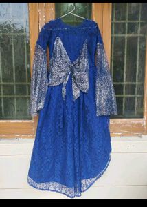 Elegant Blue Lace Ethnic Gown✨