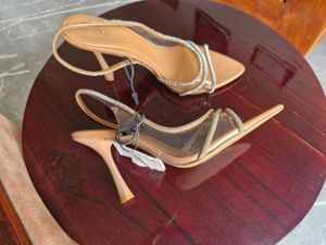 Zara Embellished Slingback Heels