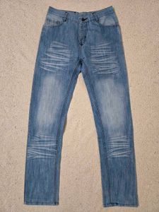 Men's Light Wash Distressed Jeans