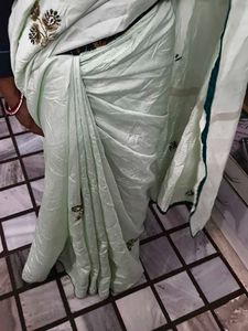 Elegant Pastel Green Saree