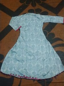 Designer A-line kurta sky blue