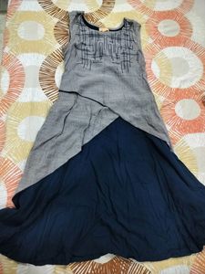 Grey 🩶 And Blue 💙 Kurti