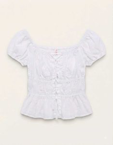 white puffed sleeves top