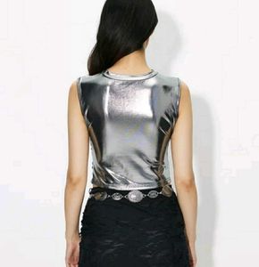 📸Silver Metallic Sleeveless Top