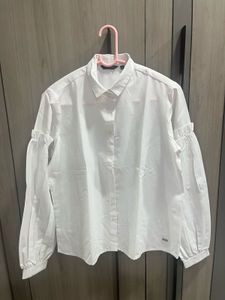 White Statement Sleeve Blouse