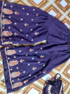 Designer Embroidered Purple Kurta