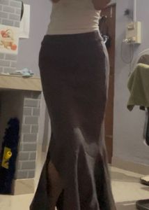 Elegant Dark Grey Maxi Skirt