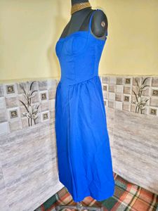 Elegant Royal Blue Midi Dress