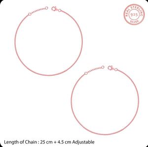 price drop 📉 Rose Gold 925 Silver Anklet(1 pair)