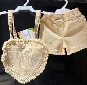 Girls Heart Top & Shorts Set
