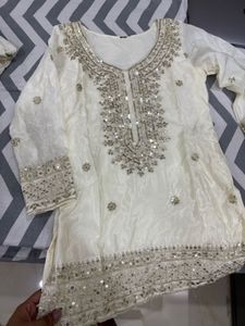beautiful white 🤍 sitara suit