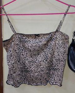 Animal Print Strappy Cami Top