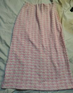 Pink & White Textured Maxi Skirt