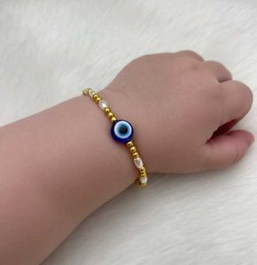 Evil Eye Beaded Bracelets Kids 2 Pcs Set