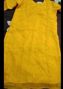 Mustard pakistani Embroidered Kurta Set with Dupat
