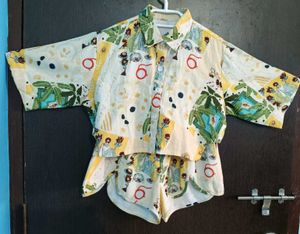 Tropical Print Co-ord Set Shirt & Short
