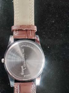 JK Tyre Brown Leather Strap Watch