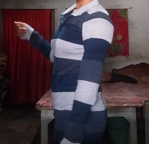 Striped Long Sleeve Polo Shirt