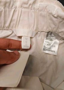 H&amp;M White Paperbag Waist Shorts