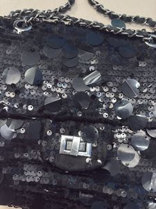 Sparkly Black Sequin Clutch Bag