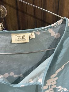Light Blue Floral Print Kurta bust 44-46