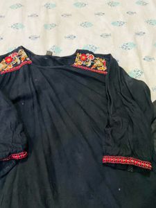Embroidered Black Kurta Set