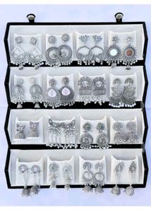 Assorted Oxidized Silver Earrings Collection set o