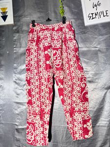 Boho Red &amp; White Patterned Pants