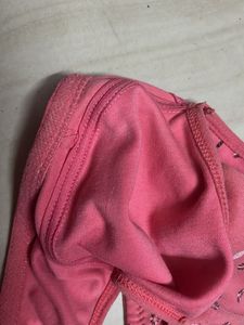 Cute Pink Floral Print Bra
